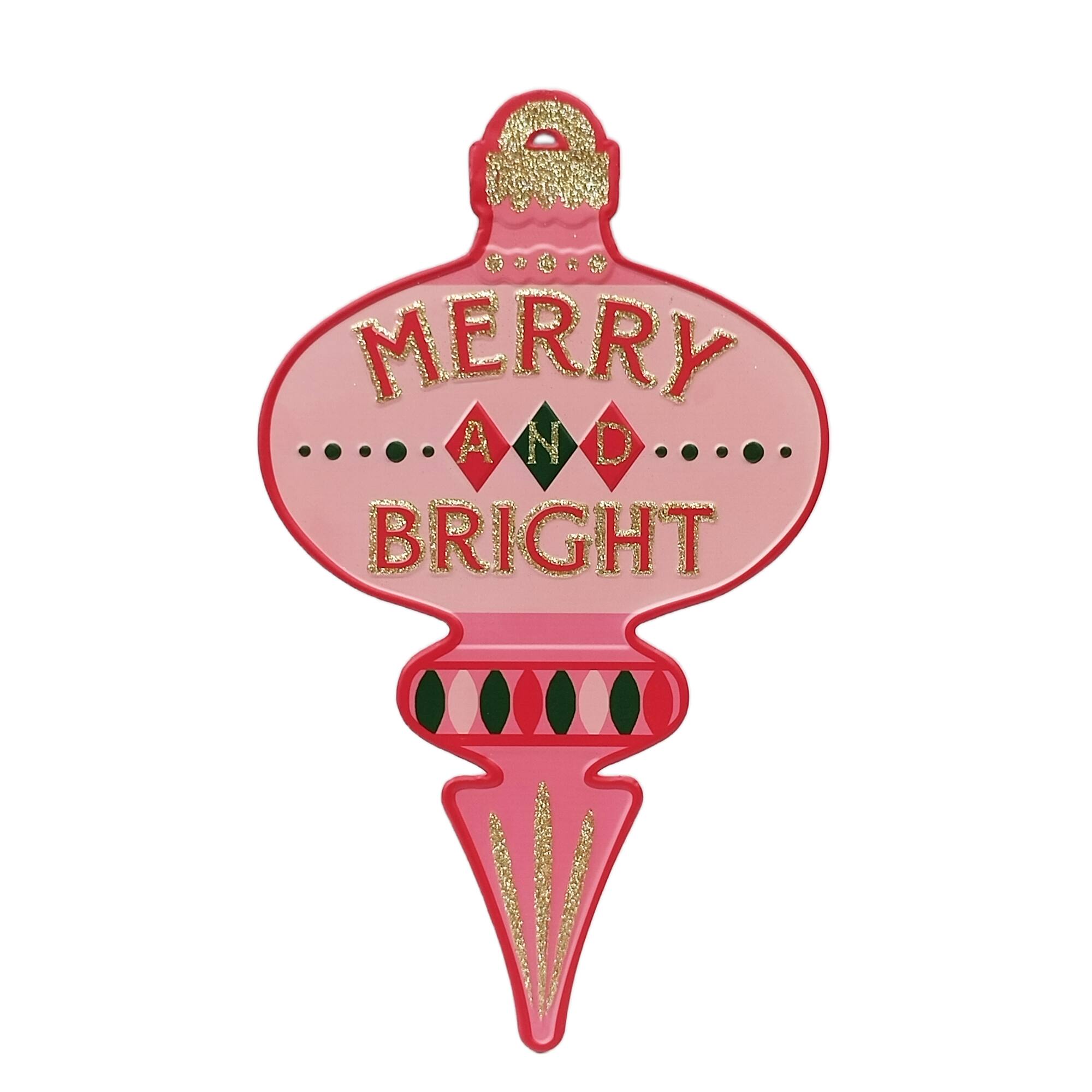 19" Merry & Bright Teardrop Ornament Wall Décor by Ashland®